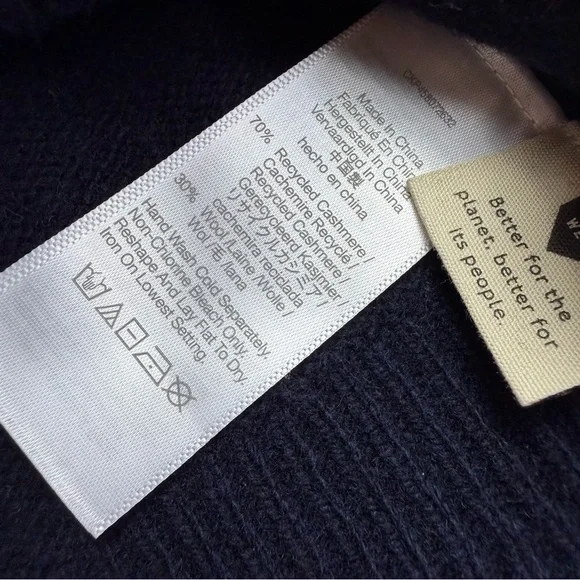 Madewell (Re)sourced Cashmere Oversized Cardigan Sweater Midnight Blue Size XL - Picture 13 of 14